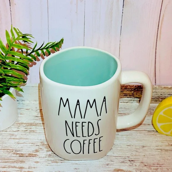 Rae Dunn MAMA NEEDS COFFEE mug blue interior - Picture 4 of 6